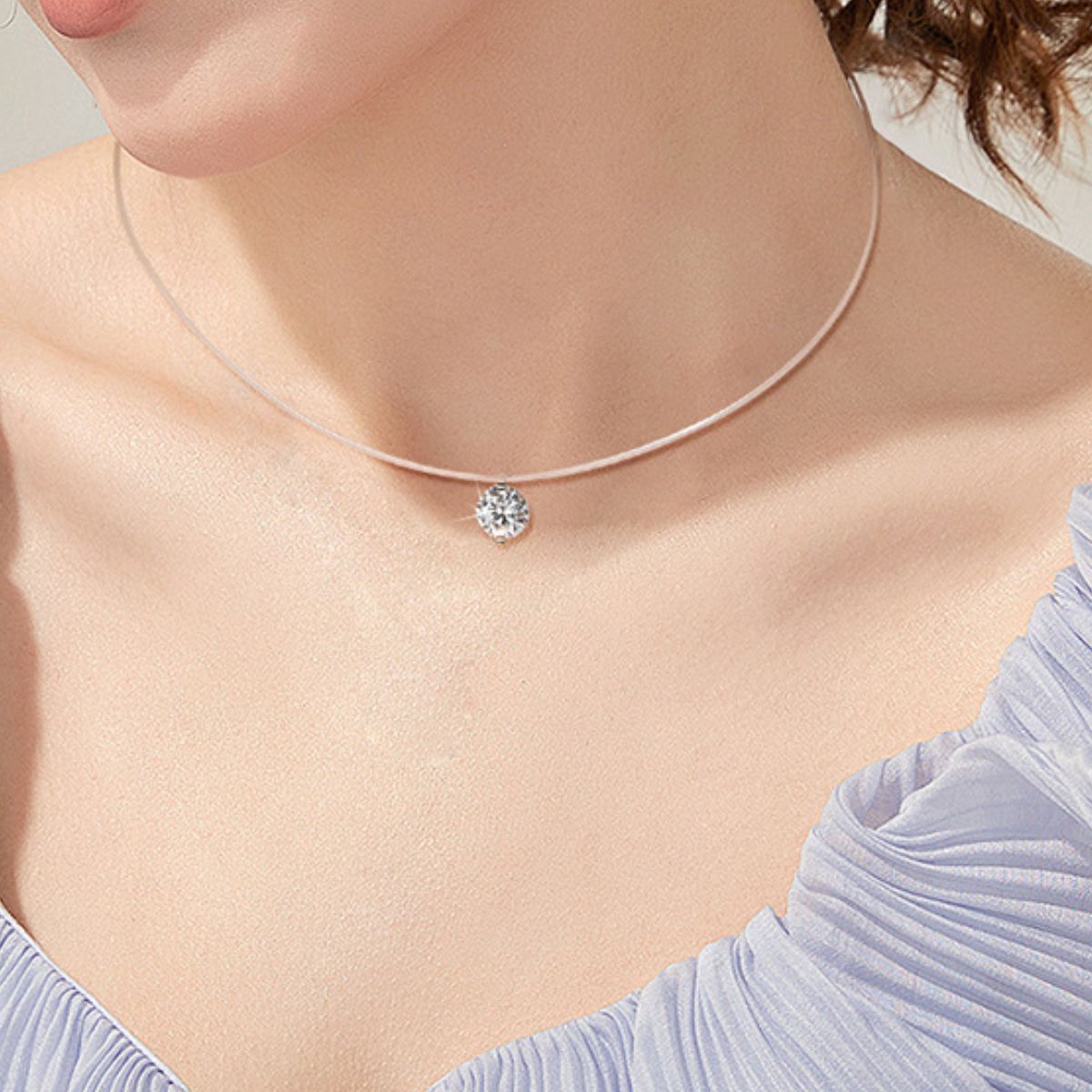 1 Carat Moissanite 925 Sterling Silver Necklace - felvior