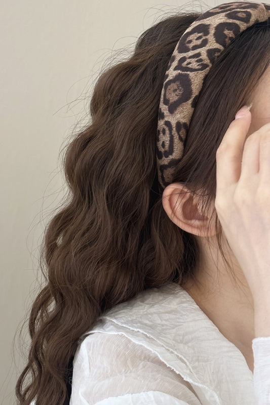 Leopard Polyester Wide Headband - felvior