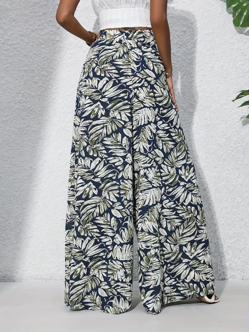 Printed High Waist Wide Leg Pants