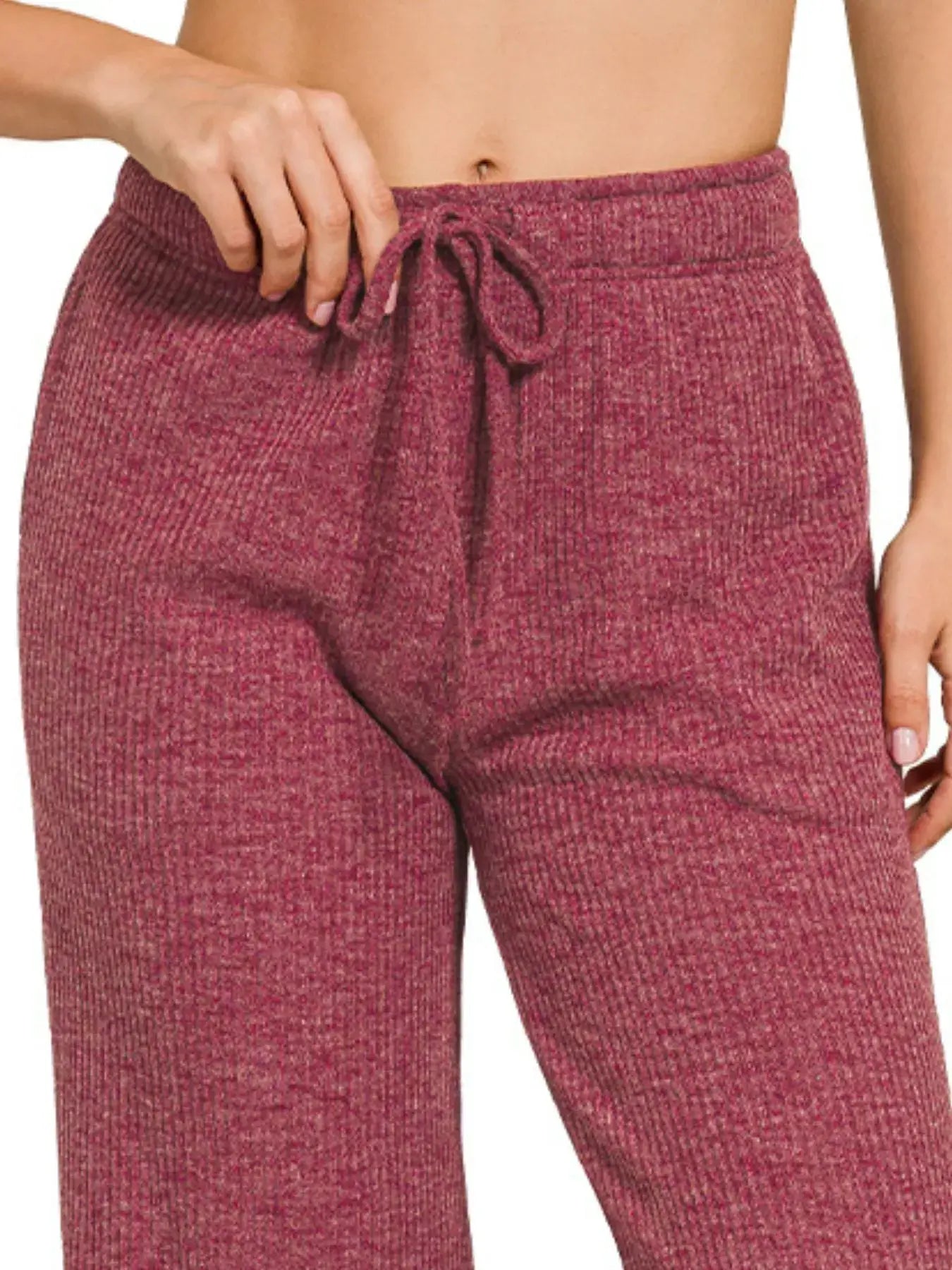 Zenana Ribbed Drawstring Lounge Pants