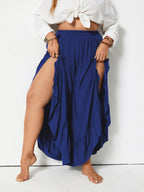 Plus Size Ruffled Wide Leg Pants