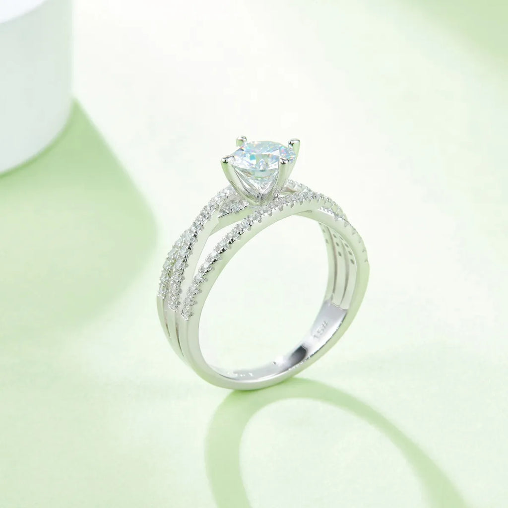 1 Carat Moissanite 925 Sterling Silver Ring