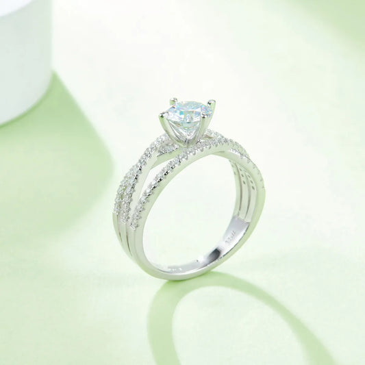 1 Carat Moissanite 925 Sterling Silver Ring - felvior