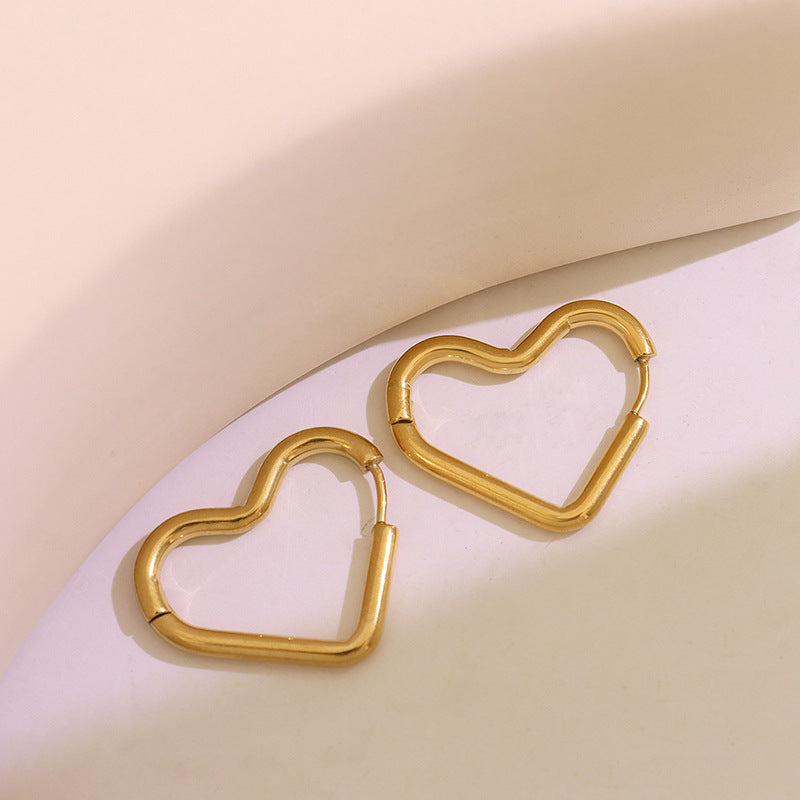 Titanium Steel Geometric Huggie Earrings - felvior