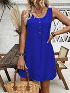 Full Size Round Neck Wide Strap Dress Plus Size