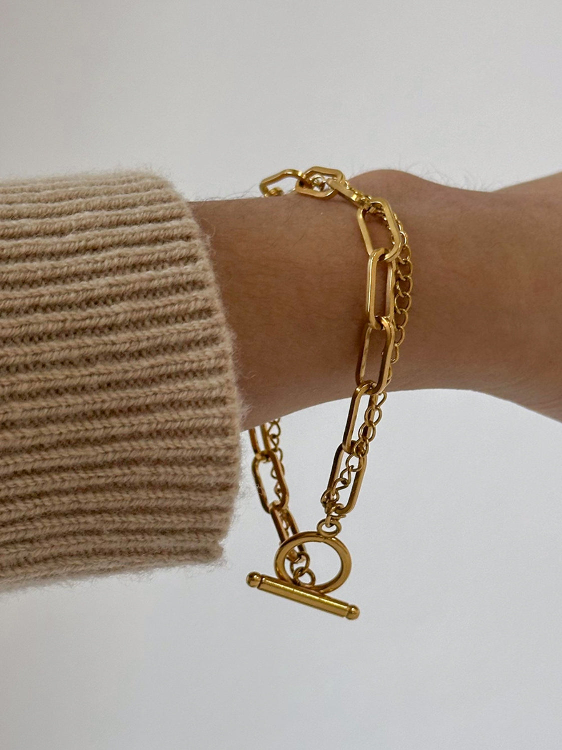 18K Gold-Plated Stainless Steel Chain Bracelet - felvior