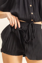 HYFVE Drawstring Hem Short Sleeve Top and Skort Set