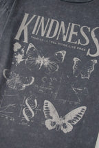 Kindness Butterflies Graphic Mineral Wash Loose Tee