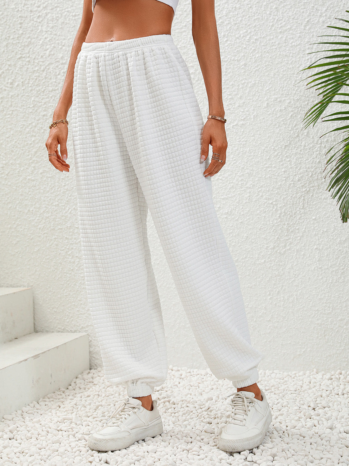 Textured Pull-On Joggers - felvior