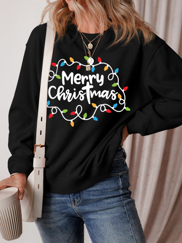 MERRY CHRISTMAS Dropped Shoulder Long Sleeve Sweatshirt - felvior