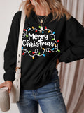 MERRY CHRISTMAS Dropped Shoulder Long Sleeve Sweatshirt - felvior