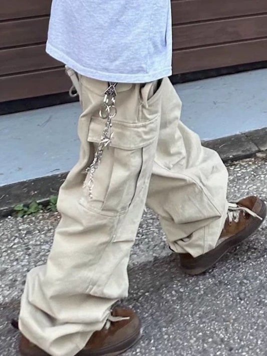 Men‘s Wide Leg Jeans with Cargo Pockets - felvior