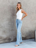 Washed Straight Leg Jeans - felvior