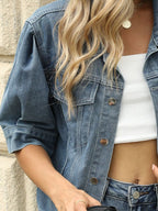 Button Down Washed Denim Jacket