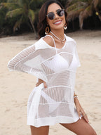 Hollow Out Collared Neck Cover-Up