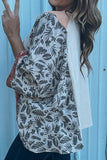 Peace Desert Graphic Asymmetric Printed Patchwork Sleeve Top