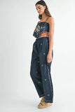 MABLE Linen Embroidered Scarf Top and Pants Set - felvior