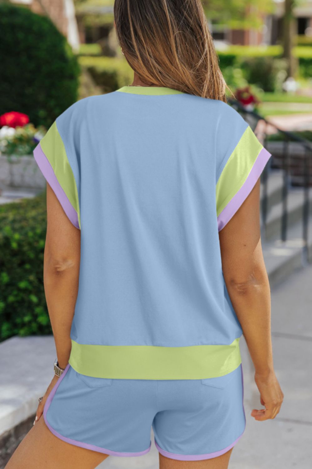 HAPPY EASTER Sequin Round Neck Top and Short Set