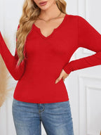 Notched Long Sleeve T-Shirt