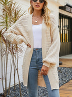 Open Front Sweater Cardigan with Pockets