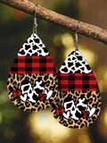 Printed PU Leather Dangle Earrings - felvior
