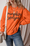 Letter Round Neck Long Sleeve Sweatshirt - felvior