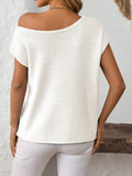 Mandy Boat Neck Short Sleeve Knit Top - felvior