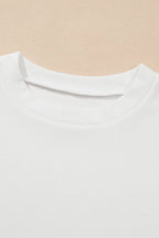 Ruffled Round Neck Cap Sleeve Top