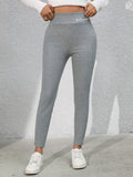 Full Size Letter Embroidered High Waist Leggings - felvior