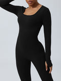 Twisted Backless Long Sleeve Jumpsuit - felvior