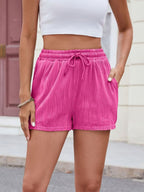 Florira Texture Drawstring Shorts