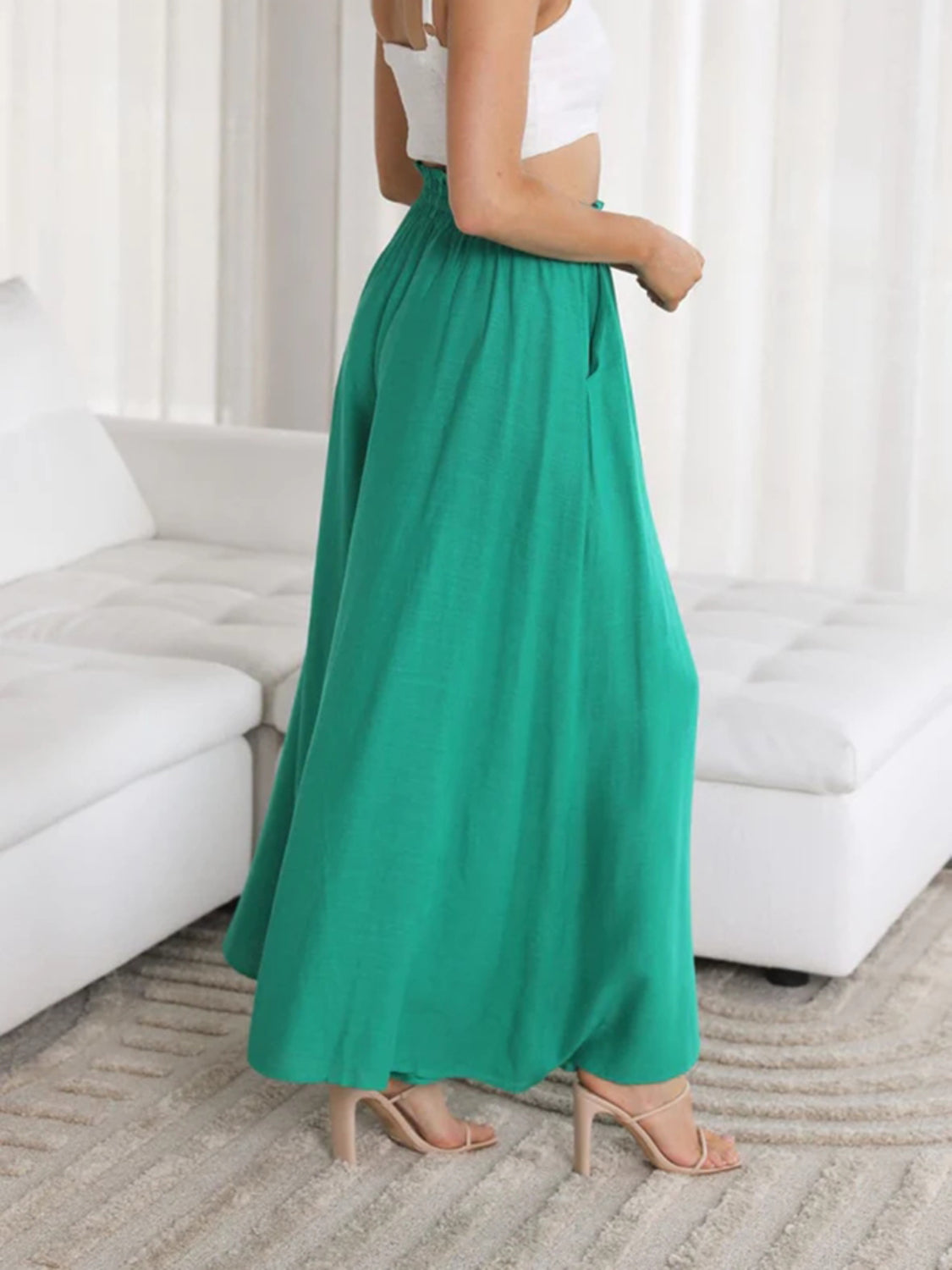 Wide Leg Pants with Pockets - felvior