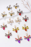 Natural Stone Bee Dangle Earrings - felvior