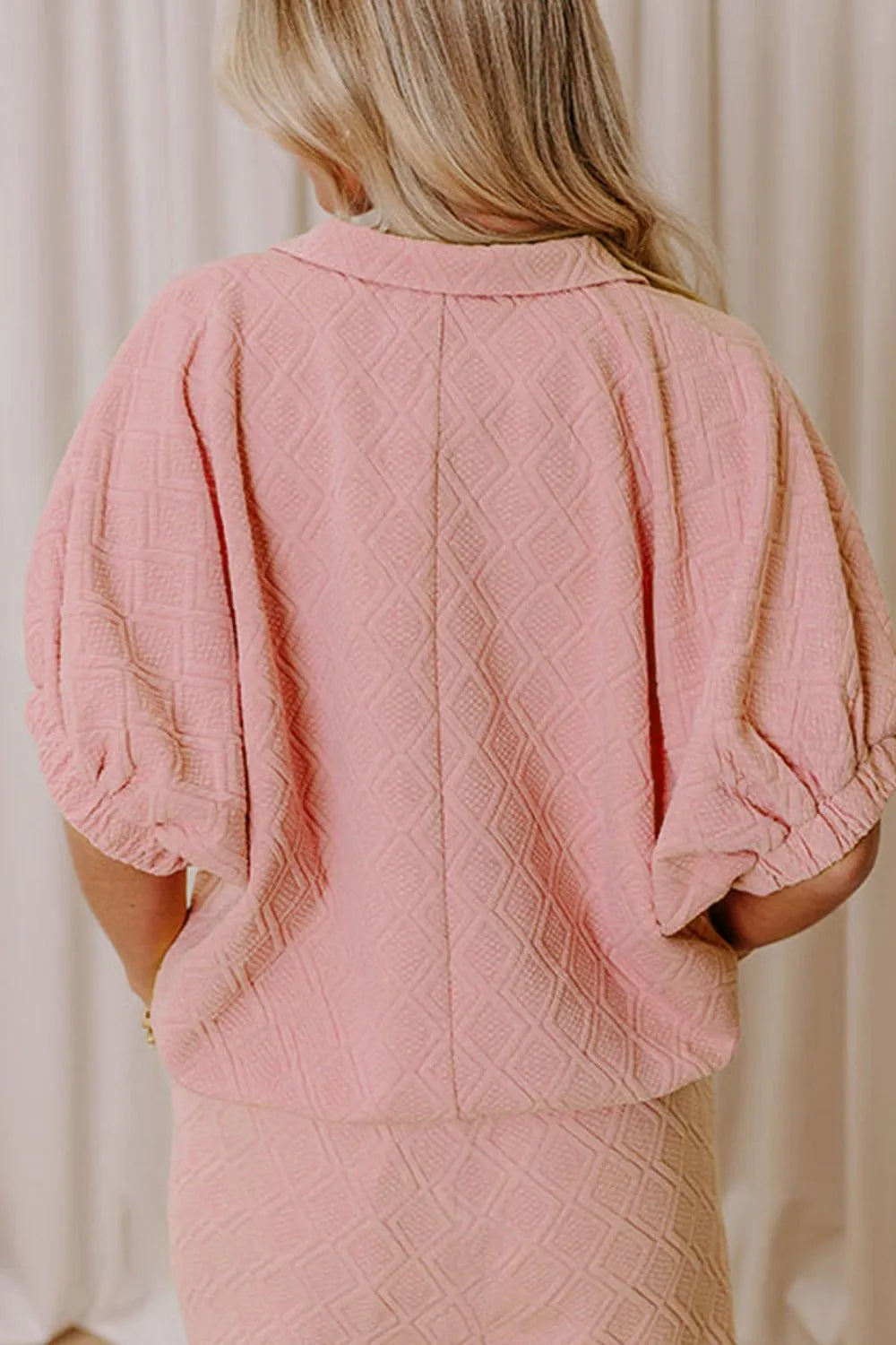 Half Zip Half Sleeve Top and Skirt Set