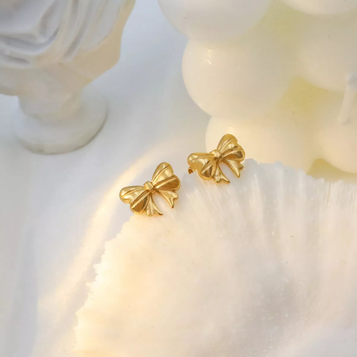 18K Gold-Plated Bow Earrings Secondary image