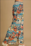 Umgee Full Size Wide Leg Border Print Pants Plus Size