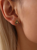 Stainless Steel Snowflake Stud Earrings - felvior