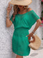 Openwork V-Neck Short Sleeve Cover-Up Dress