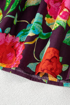 Flower Embroidered Trim Half Sleeve Blouse