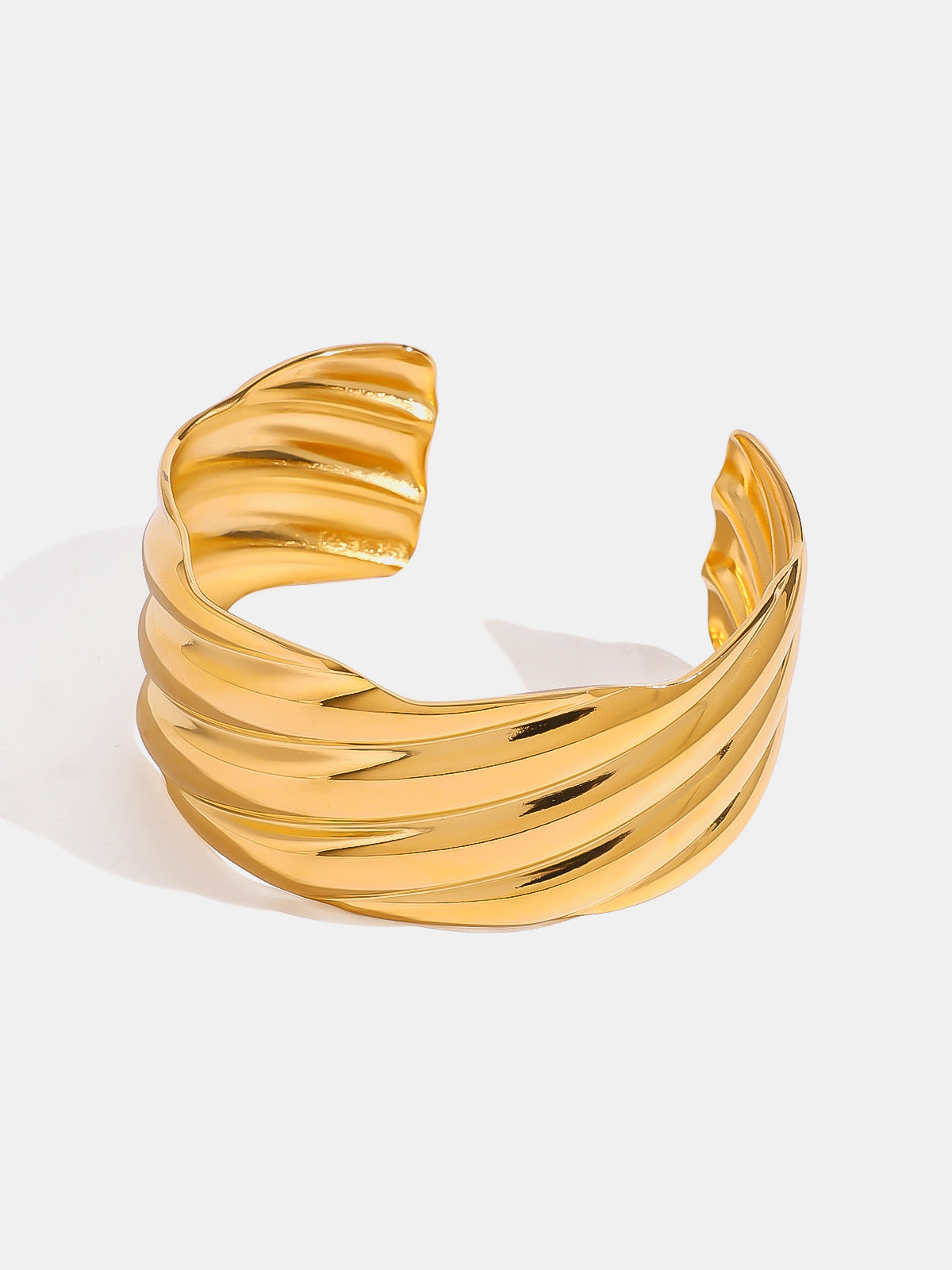 18K Gold-Plated Stainless Steel Open Ring - felvior