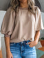 Round Neck Puff Half Sleeve Blouse