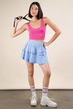 VERY J Riffled Tiered Layers Activewear Skirt with Shorts - felvior