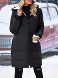 Plus Size Zip Up Hooded Winter Coat - felvior