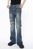 Men's Distressed Bootcut Jeans - felvior