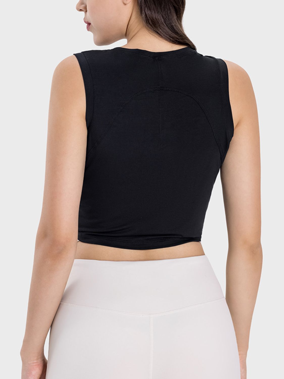 Millennia Drawstring Ruched Wide Strap Active Tank - felvior
