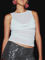 Ruched Round Neck Tank