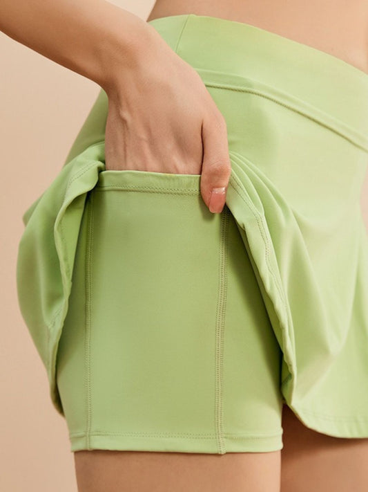 High Waist Active Skort with Pockets - felvior