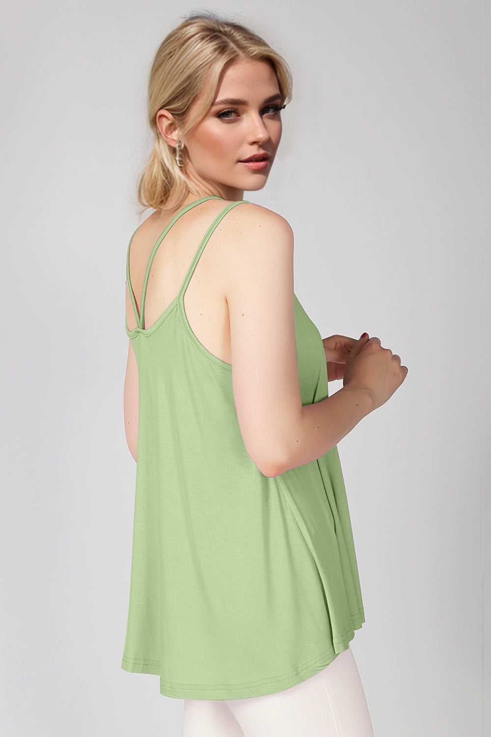 Basic Bae Bamboo Scoop Neck Double Spaghetti Straps Cami - felvior
