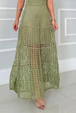 Hollowed-Out Sleeveless Maxi Dress - felvior