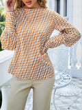 Printed Long Sleeve Blouse - felvior